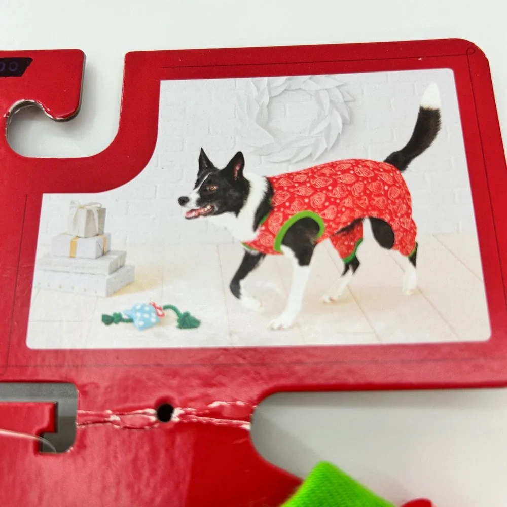 WonderShop Pet Pajamas Christmas Santa Claus Print Red Green Size‎ Large New
